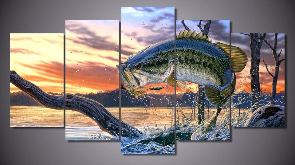 bass-fishing-dream-5-piece-wall-art-canvas-415080