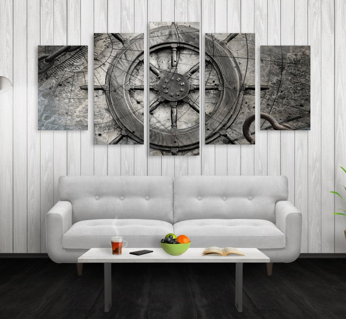 captain-ships-wheel-canvas-wall-art-nautical-decor-5-pc-set-175800