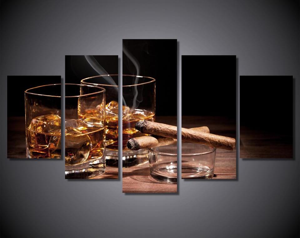 cigar-and-bourbon-5-piece-framed-canvas-wall-art-264887