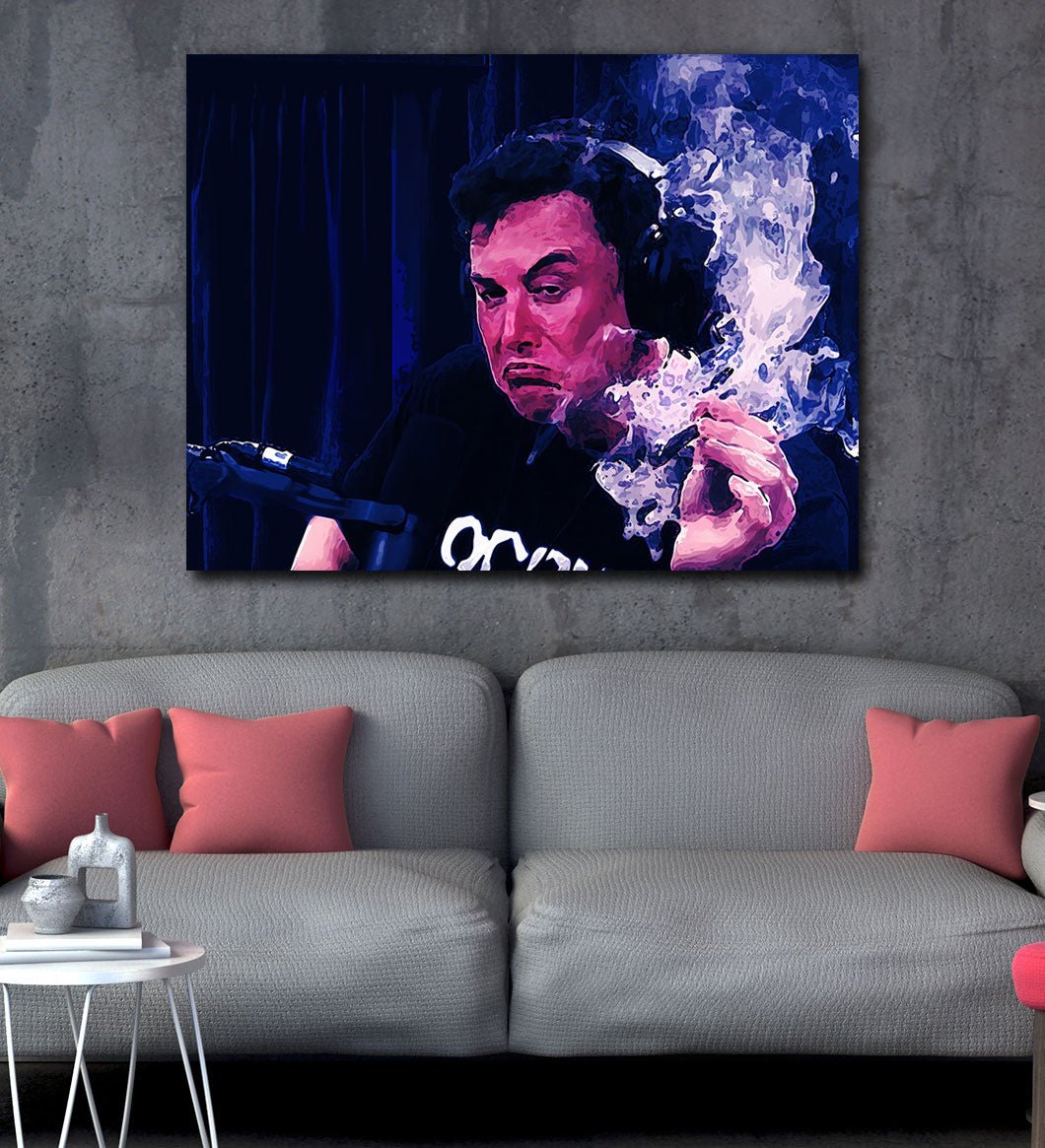 smoking-with-rogan-canvas-wall-art-elon-musk-interview-joe-rogan-137763