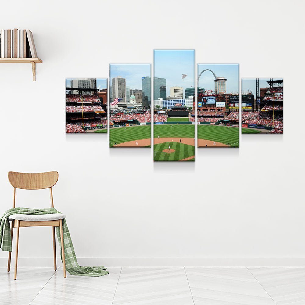 st-louis-cardinals-stadium-5-piece-wall-art-canvas-usa-made-680511
