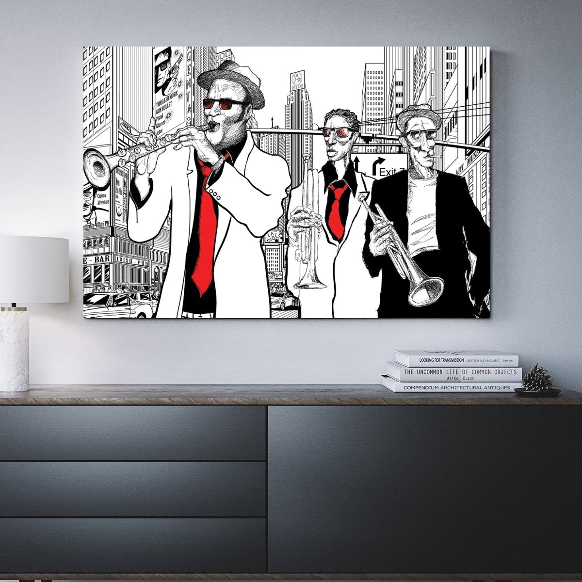 street-jazz-trio-abstract-framed-canvas-wall-art-634930