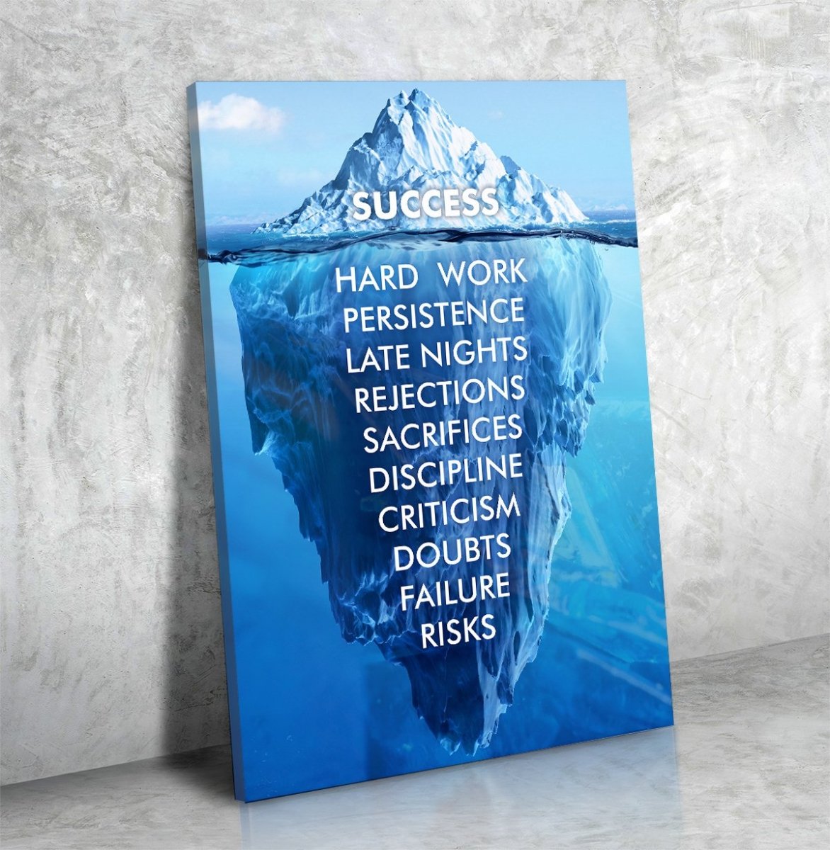 success-hard-work-persistence-quote-success-is-an-iceberg-canvas-wall-art-282443