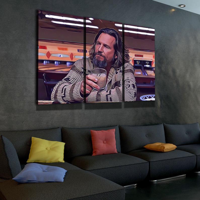 the-dude-canvas-wall-art-the-big-lebowski-the-dude-canvas-print-3-piece-wall-art-set-550849