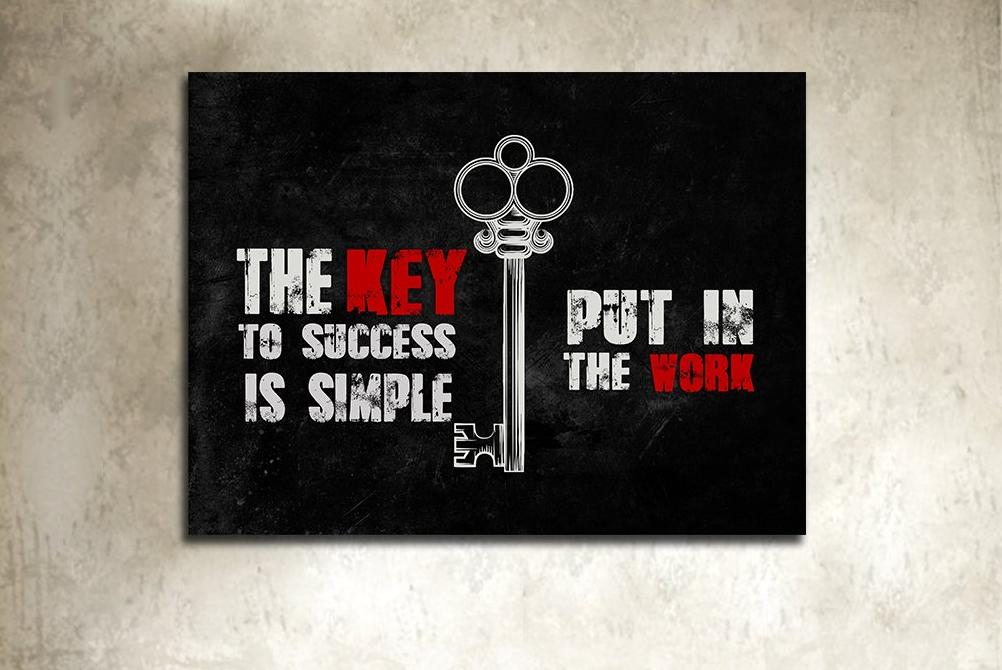 the-key-to-success-is-simple-put-in-the-work-framed-canvas-wall-art-for-home-decor-office-decor-340210